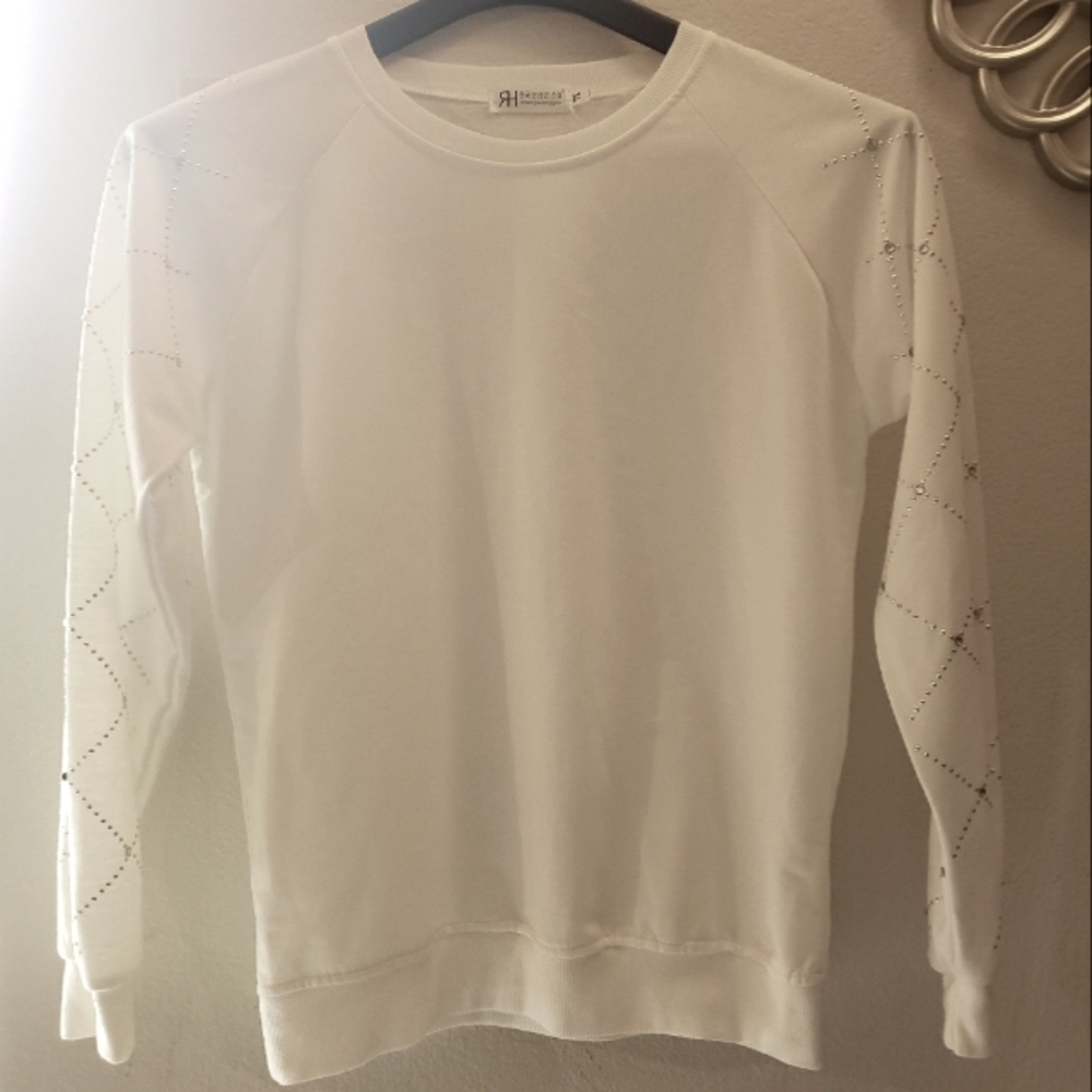 White Long sleeve Sweatshirt, tshirt Rihangwanggou XL